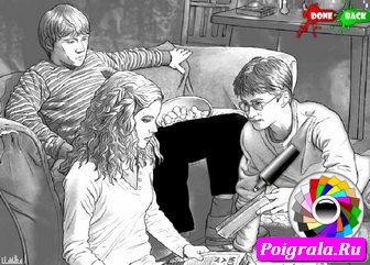 Скриншот игры Гарри и Гермиона раскраска Картинка к игре Гарри и Гермиона раскраска